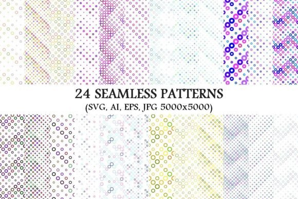 24 Seamless Colored Circle Patterns