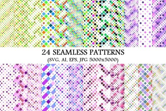 24 Seamless Colorful Square Patterns