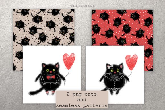Black Cats Clipart and Seamless Patterns: Creative Fuel for Crafters, Designers, and DIY Enthusiasts