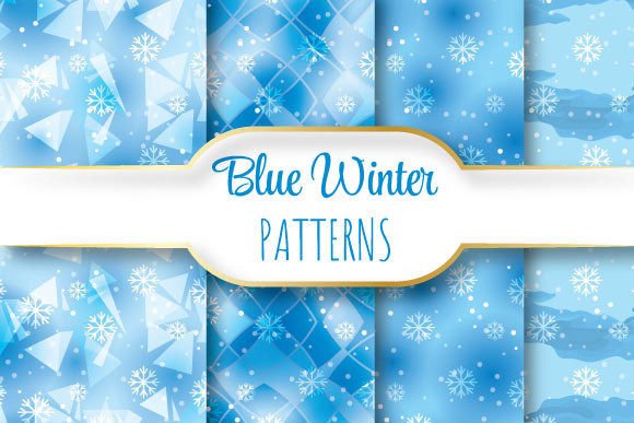 Blue Winter Patterns: Seamless Vector Designs for Precision Print and Digital Applications
