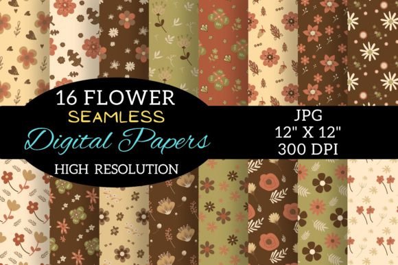 Boho Chic Flowers Digital Paper Patterns: Creative Freedom in Every Pixel