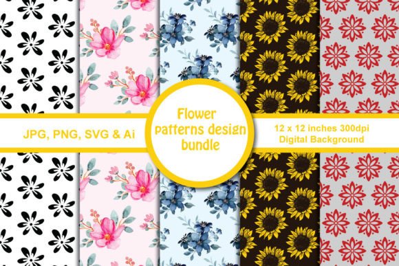 Flower Background Patterns Bundle