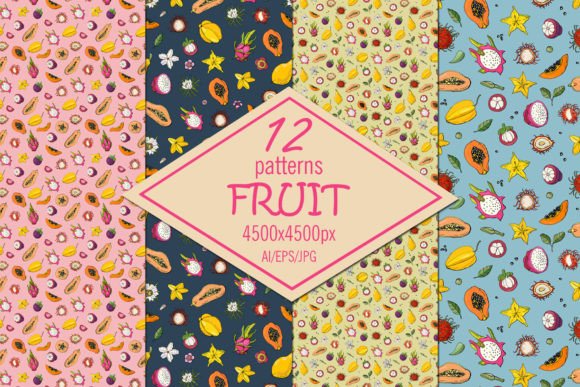 Fruit Seamless Patterns Collection
