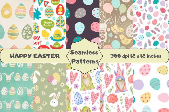 Happy Easter Seamless Patterns: Elevating Creative Projects with Precision, Versatility, and Seasonal Authenticity