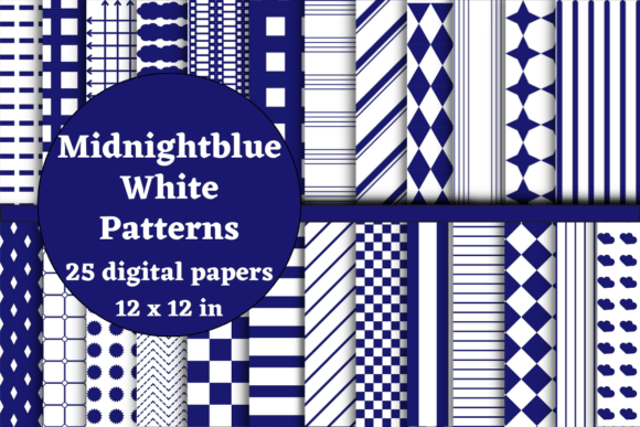 Midnight Blue and White Patterns