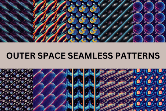 Outer Space Seamless Patterns