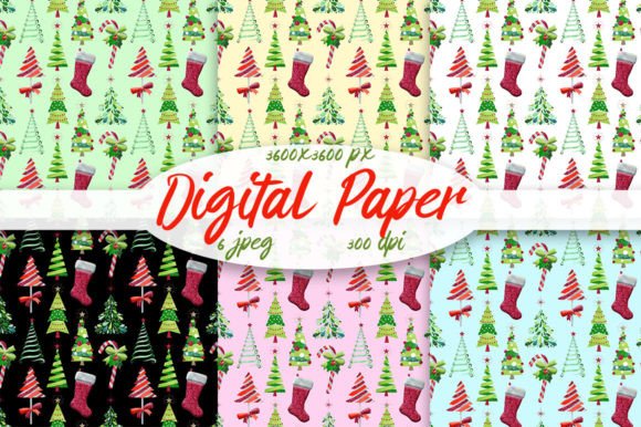 Patterns Christmas Tree Digital Paper