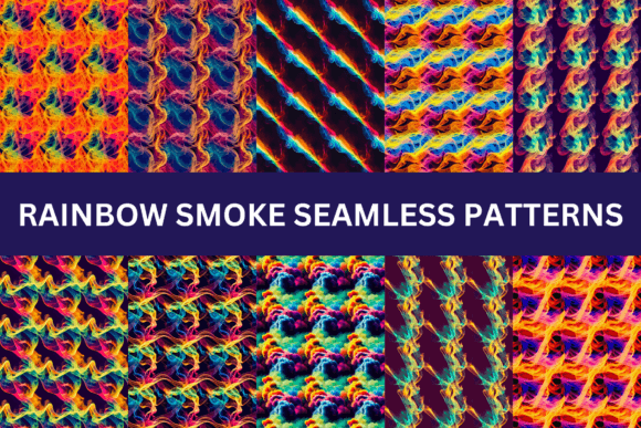 Rainbow Smoke Seamless Patterns
