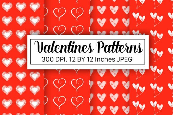 Red and White Valentine’s Day Patterns: Timeless, Versatile & Print-Ready