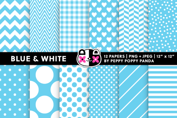 Seamless Blue and White Patterns: Your Creative Toolkit for Print-on-Demand and Digital Design