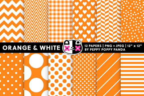 Seamless Orange and White Patterns