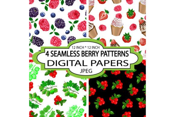 Seamless Patterns with Berry Fruits