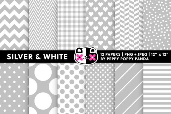 Seamless Silver and White Patterns