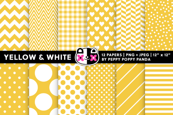 Seamless Yellow and White Patterns