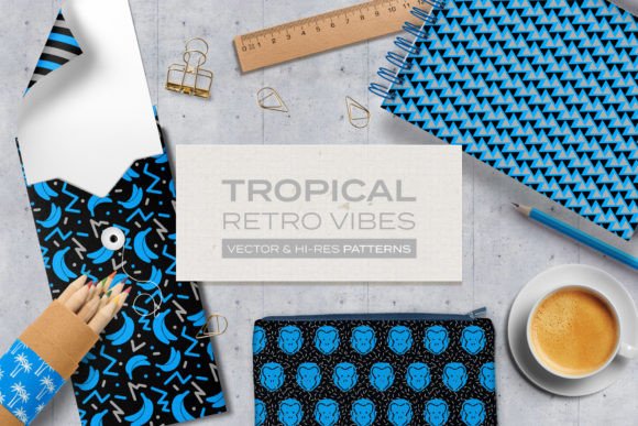 Tropical Retro Vibes Patterns Set