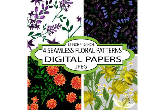 Wildflowers, Seamless Floral Patterns: Timeless Elegance Meets Modern Digital Craft